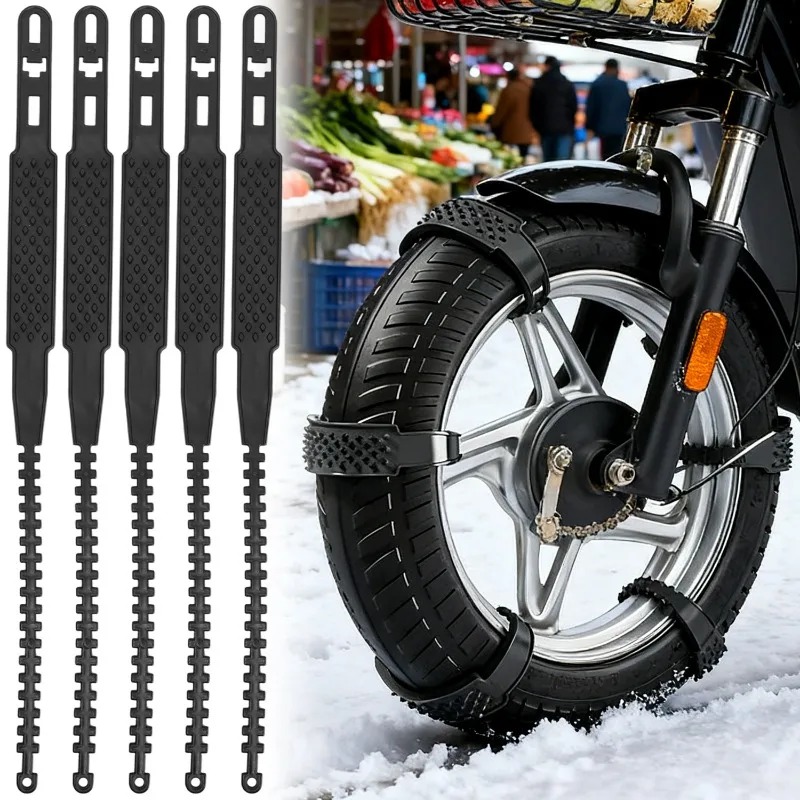 Scooter Tire - Universelle Motorrad-Schneeketten, rutschfeste Eis-Traktionsketten für Rad,