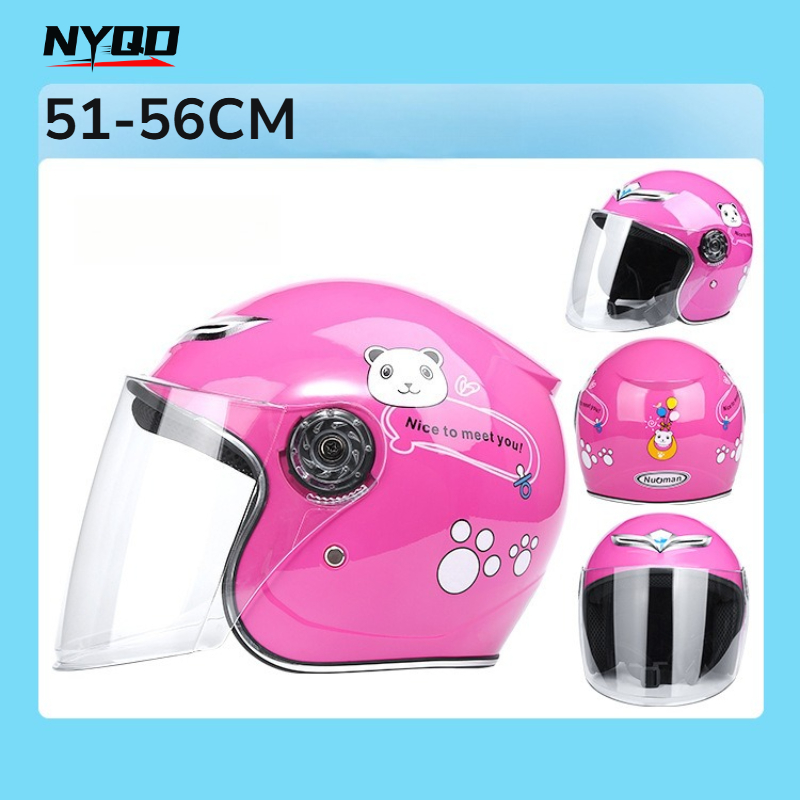 Kids Electric Scooter - Kinder-Motorradhelm, Halbgesichts-Scooterhelm, Kinder-Elektrofahrrad-Sicherheitshelm mit klarem Visier