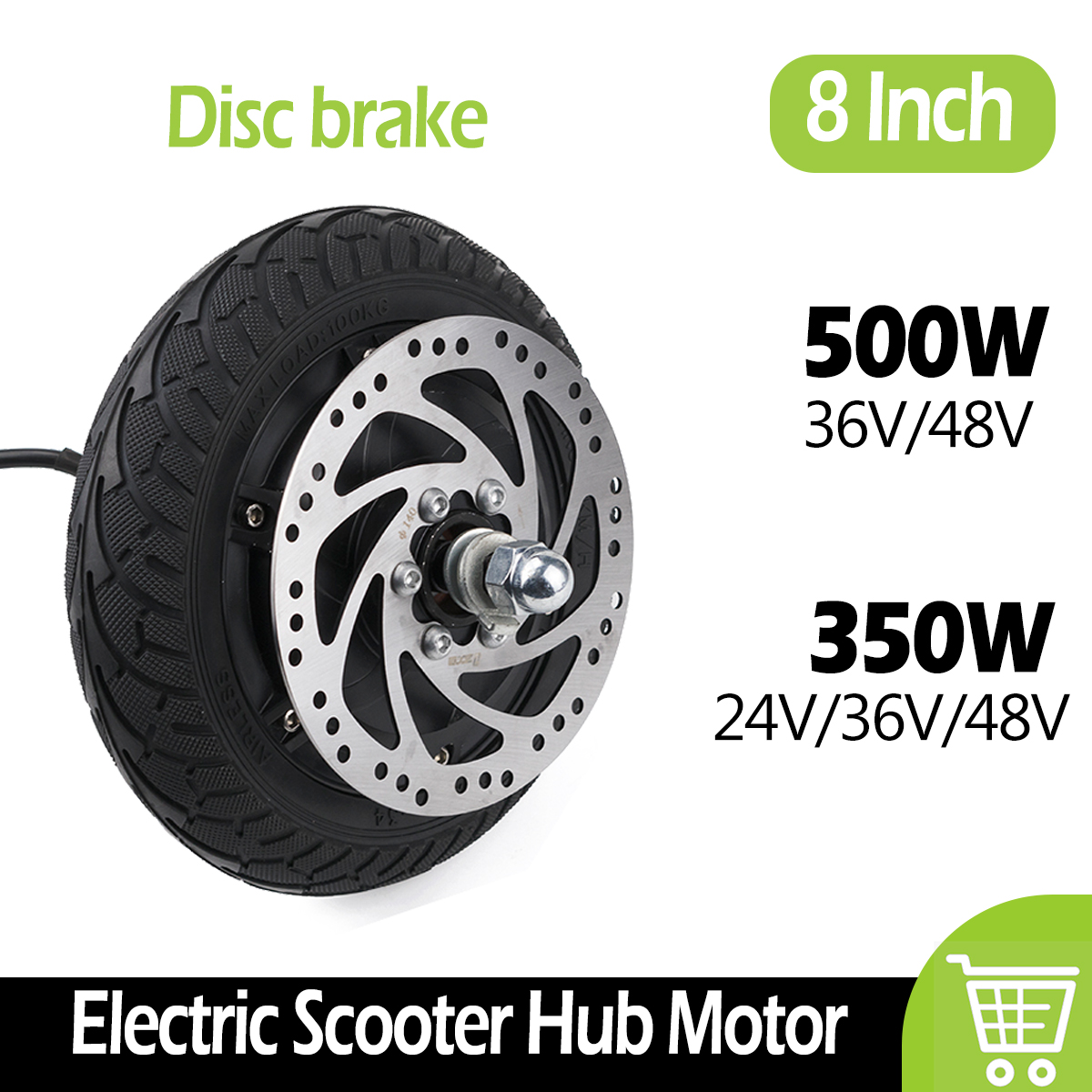 Electric Scooter 500W - 8-Zoll-Elektrorollermotor, bürstenloser getriebeloser Nabenmotor, 24 V/36