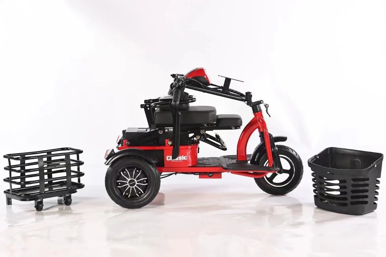 Electric Scooter 500W - Unisex Faltbares Elektro-Dreirad 500W Mobilitätsroller Eltern-Kind-Fahrrad