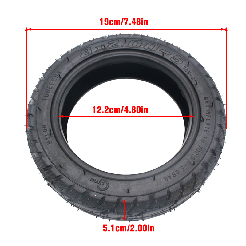 8x2.00-5 Schlauchloser Reifen  – Scooter Tire Bewertung und Preis