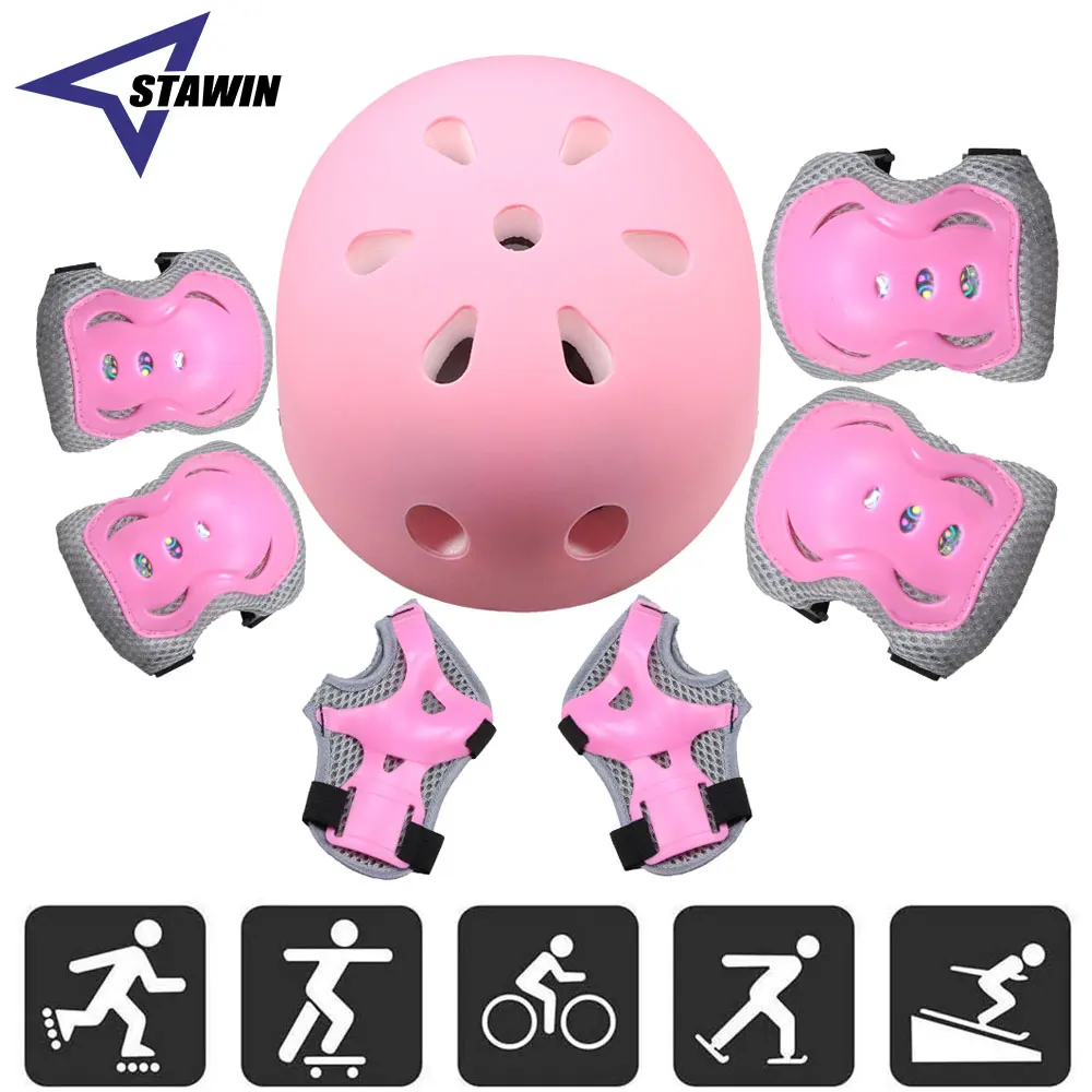 7 Teile/satz Kinder Fahrradhel – Scooter Helmet Set Bewertung und Preis